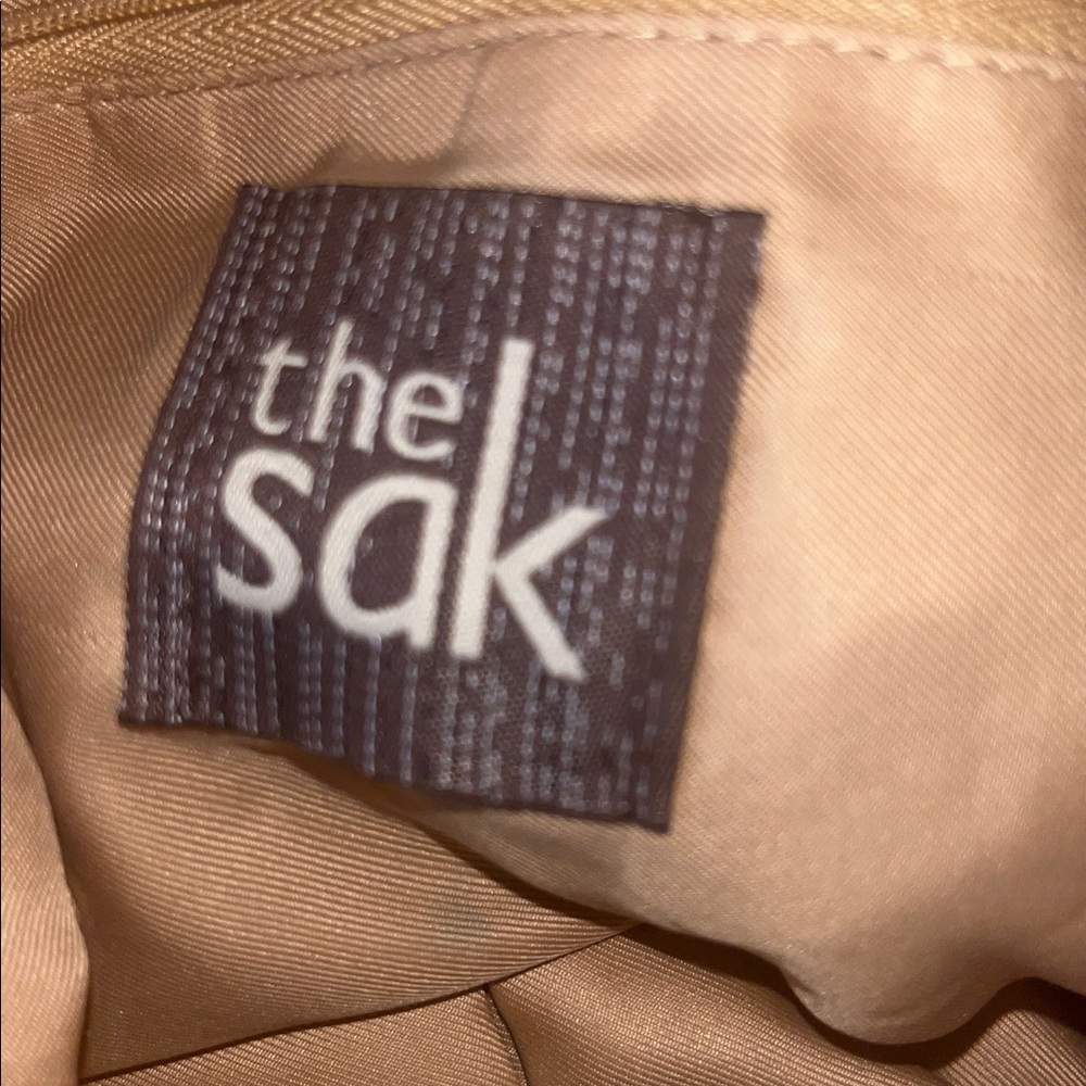 Handmade tan multi colored Crochet Shoulder Bag 11”x12”x26”. - Picture 4 of 5